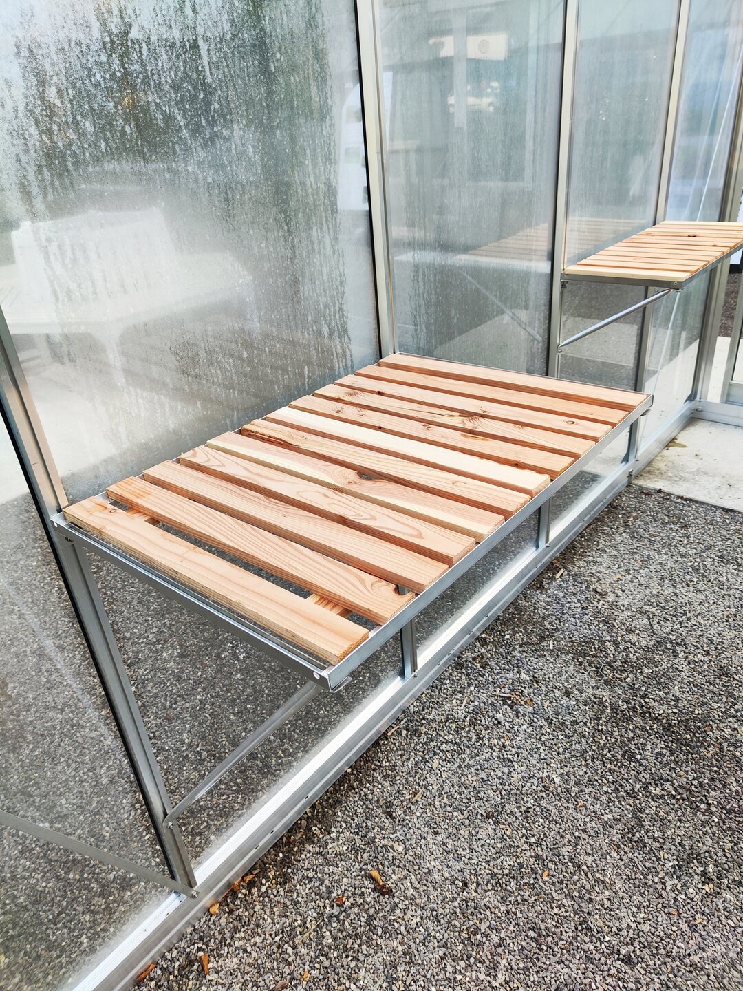 universele werktafel met houten inleg 1 ruit 71,5 cm x 52 cm - aluminium