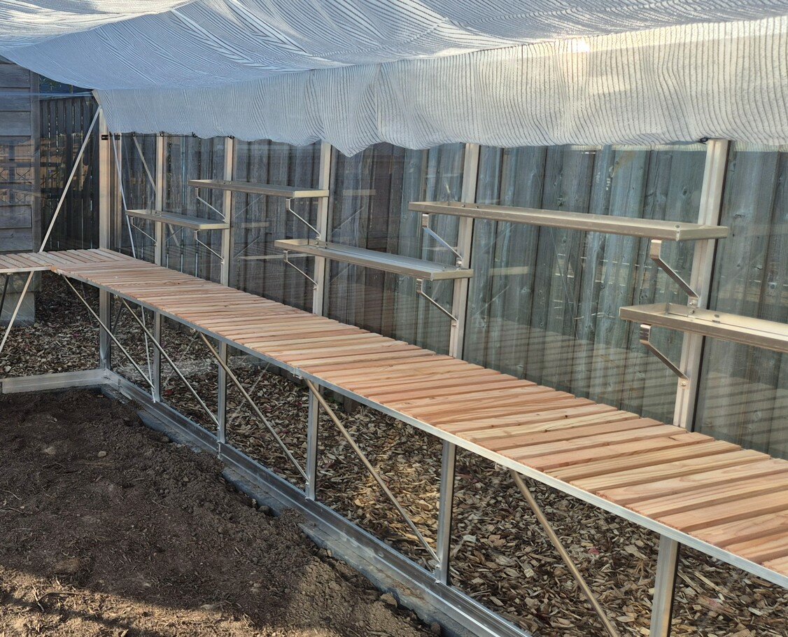 Set van twee schappen, blank aluminium