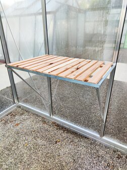 universele werktafel met houten inleg 1 ruit 71,5 cm x 52 cm - aluminium