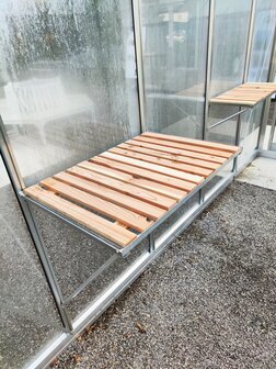 universele werktafel met houten inleg 1 ruit 71,5 cm x 52 cm - aluminium