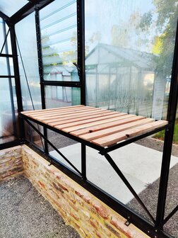 universele werktafel met houten inleg 1 ruit 71,5 cm x 52 cm - zwart (RAL9005)