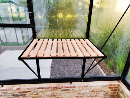universele werktafel met houten inleg 1 ruit 71,5 cm x 52 cm - zwart (RAL9005)
