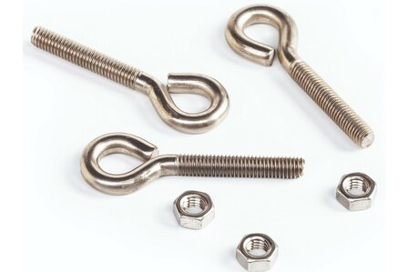 Inox tomatenhaak met moer, 10 stuks in een zakje