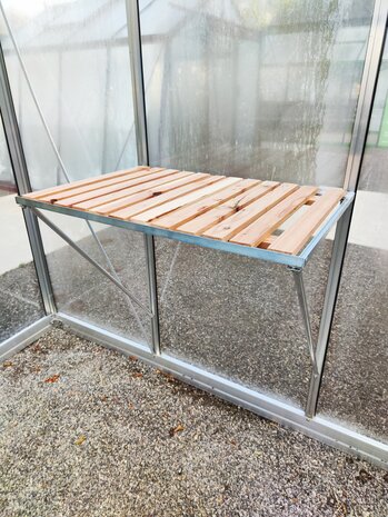 universele werktafel met houten inleg 1 ruit 71,5 cm x 52 cm - aluminium