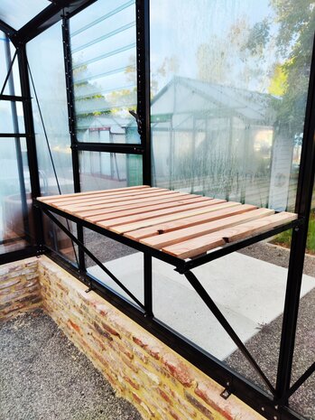 universele werktafel met houten inleg 1 ruit 71,5 cm x 52 cm - zwart (RAL9005)