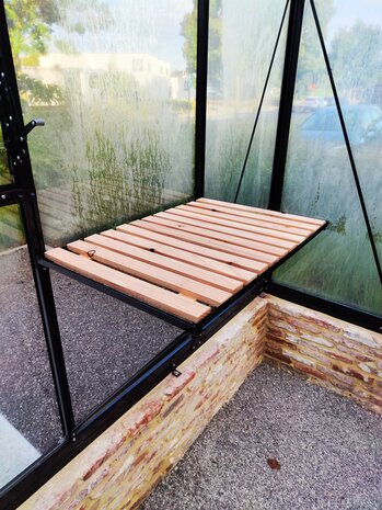 universele werktafel met houten inleg 1 ruit 71,5 cm x 52 cm - zwart (RAL9005)