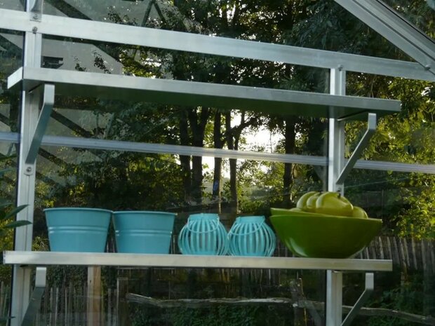 Set van twee schappen, blank aluminium