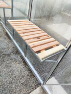 Schap met houten inleg 1 ruit 71,5 cm x 32 cm - blank aluminium