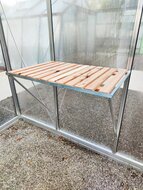 Universal-Arbeitstisch mit Holzeinlage 1 Scheibe 71,5 cm x 52 cm - Aluminium