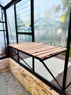 universele werktafel met houten inleg 1 ruit 71,5 cm x 52 cm - zwart (RAL9005)