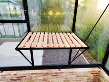 universele werktafel met houten inleg 1 ruit 71,5 cm x 52 cm - zwart (RAL9005)