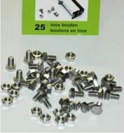 Bout inox M6 x 10 - (25 stuks in 1 zakje incl. moer)